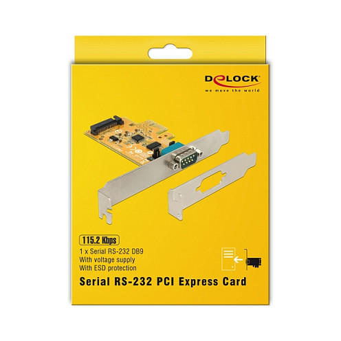 PCI Express x1 Karte zu 1 x Seriell mit Spannungsversorgung ESD Schutz