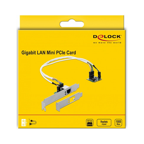Mini PCIe I/O PCIe half size 1 x RJ45 Gigabit LAN Low Profile