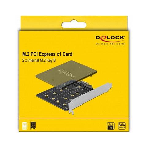 PCI Express x1 Karte zu 2 x intern M.2 Key B
