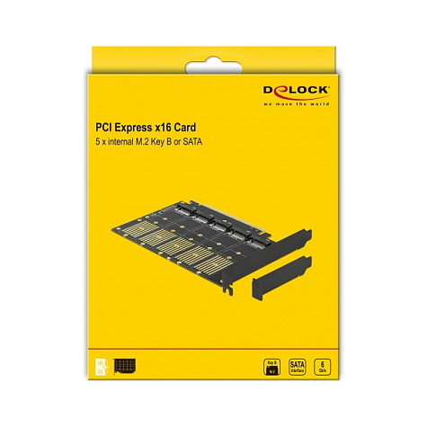 PCI Express x16 Karte zu 5 x intern M.2 Key B / SATA
