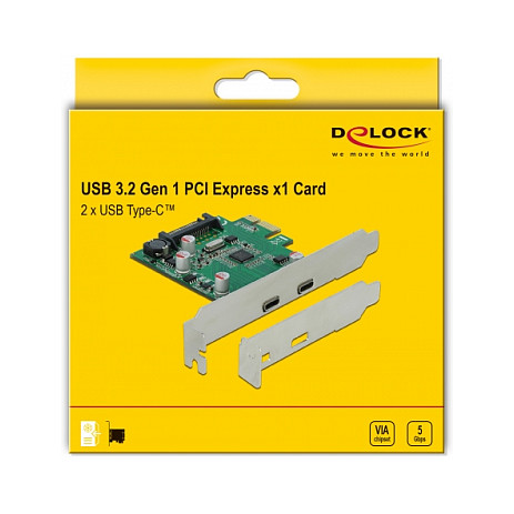 PCI Express x1 Karte zu 2 x extern USB 5 Gbps USB Type-C™ Buchse
