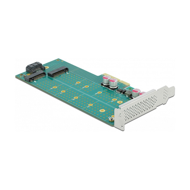 PCI Express x4 Karte zu 1 x M.2 Key B + 1 x NVMe M.2 Key M - Low Profile Formfaktor
