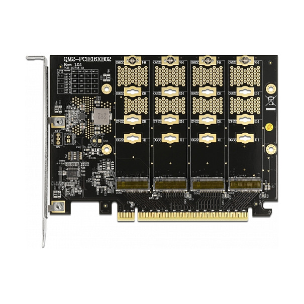 PCI Express x16 Karte zu 4 x intern NVMe M.2 Key M - Bifurcation