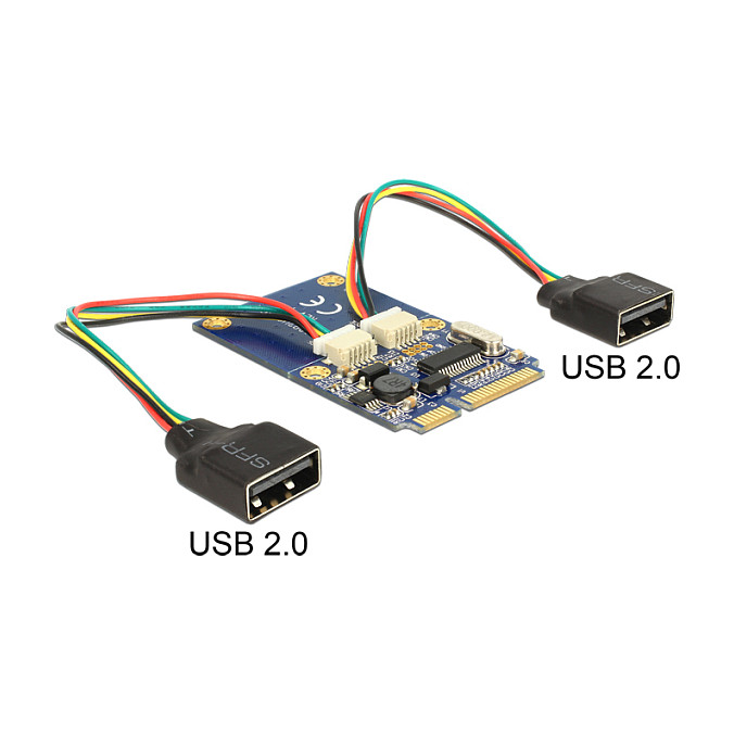 Mini PCIe I/O full size 2 x USB 2.0 Typ-A Buchse
