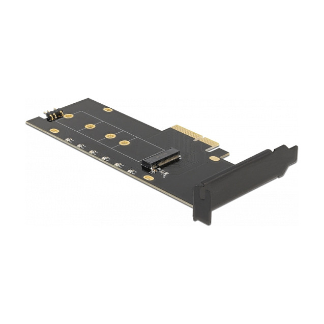 PCI Express x4 Karte zu 1 x intern NVMe M.2 Key M mit Kühlkörper und RGB LED Beleuchtung - Low Profile Formfaktor