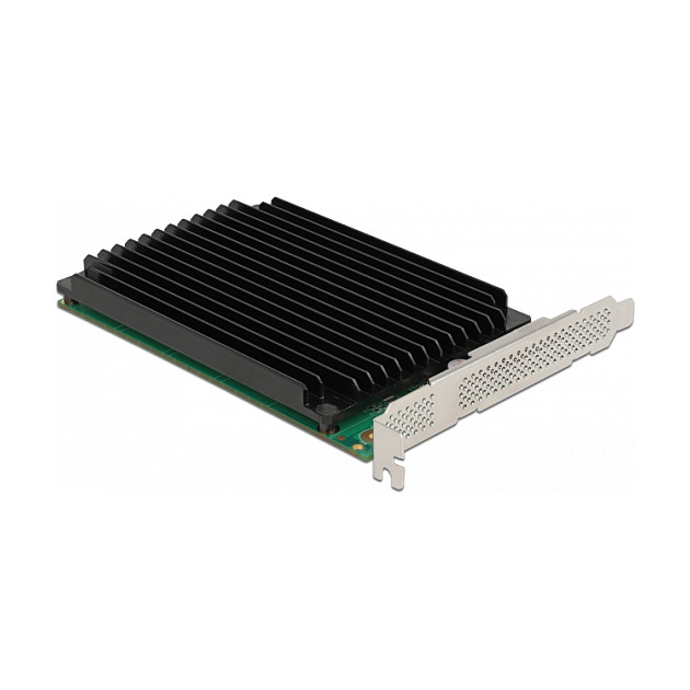 PCI Express x16 Karte zu 4 x intern NVMe M.2 Key M mit Kühlkörper - Bifurcation