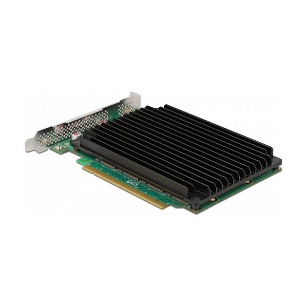 PCI Express x16 Karte zu 4 x intern NVMe M.2 Key M mit Kühlkörper - Bifurcation