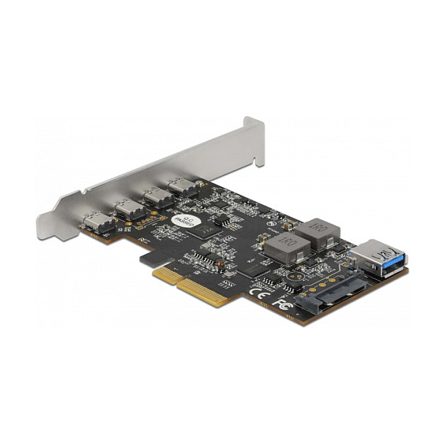 PCI Express x4 Karte zu 4 x USB Type-C™ + 1 x USB Typ-A - SuperSpeed USB 10 Gbps - Low Profile Formfaktor