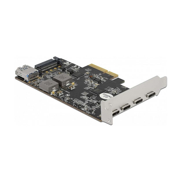 PCI Express x4 Karte zu 4 x USB Type-C™ + 1 x USB Typ-A - SuperSpeed USB 10 Gbps - Low Profile Formfaktor