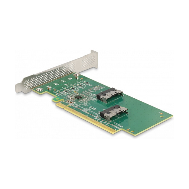 PCI Express 4.0 x16 Karte zu 4 x SFF-8639 NVMe - Bifurcation - Low Profile Formfaktor