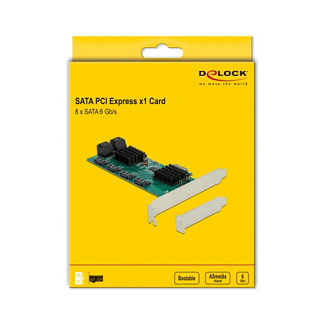 8 Port SATA PCI Express x1 Karte - Low Profile Formfaktor