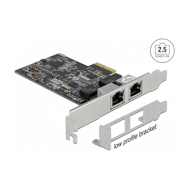 PCI Express x2 Netzwerkkarte 2,5 Gigabit LAN 2 x RJ45 RTL8125