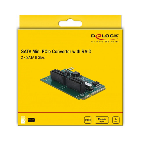 Mini PCIe Konverter zu 2 x SATA mit RAID