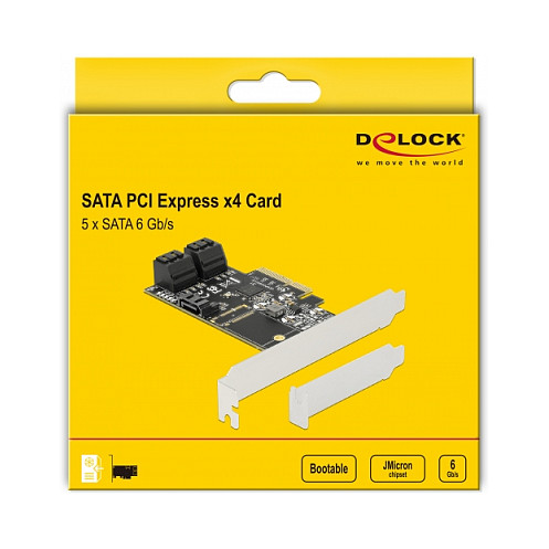 5 Port SATA PCI Express x4 Karte - Low Profile Formfaktor