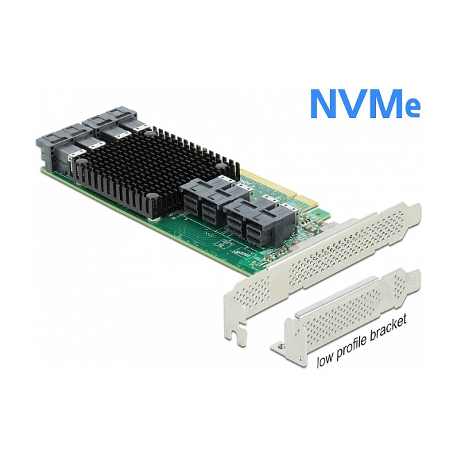 PCI Express x16 Karte zu 8 x intern SFF-8643 NVMe - Low Profile Formfaktor