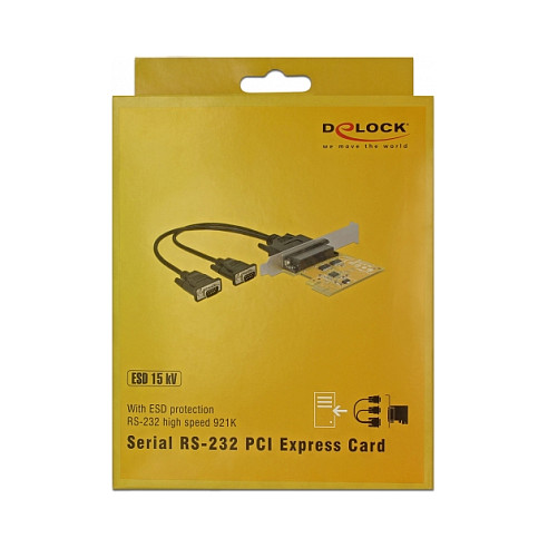 PCI Express x1 Karte zu 2 x Seriell RS-232 High Speed 921K ESD Überspannungsschutz