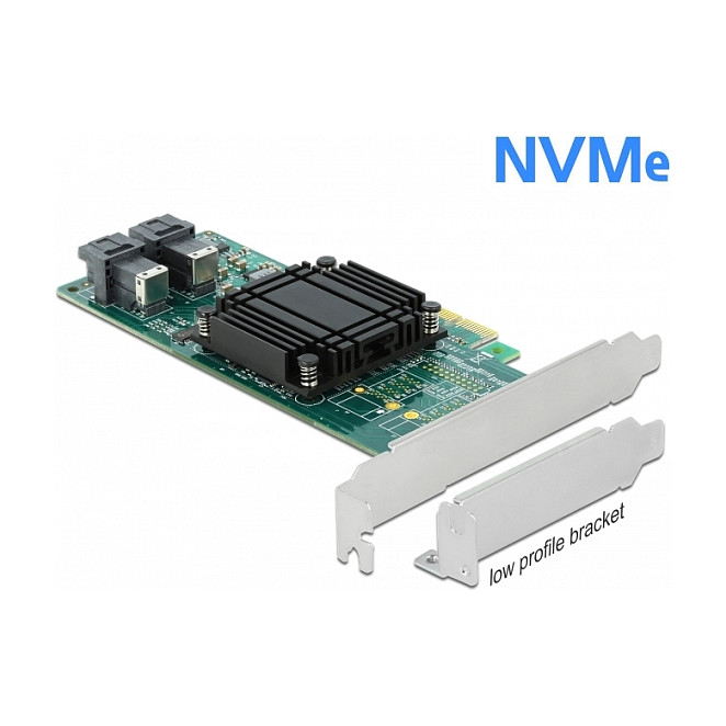 PCI Express x8 Karte zu 2 x intern SFF-8643 NVMe - Low Profile Formfaktor