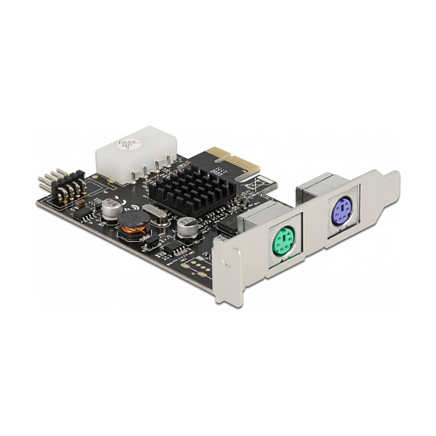 PCI Express x1 Karte zu 2 x PS/2 und USB Pfostenstecker - Low Profile Formfaktor