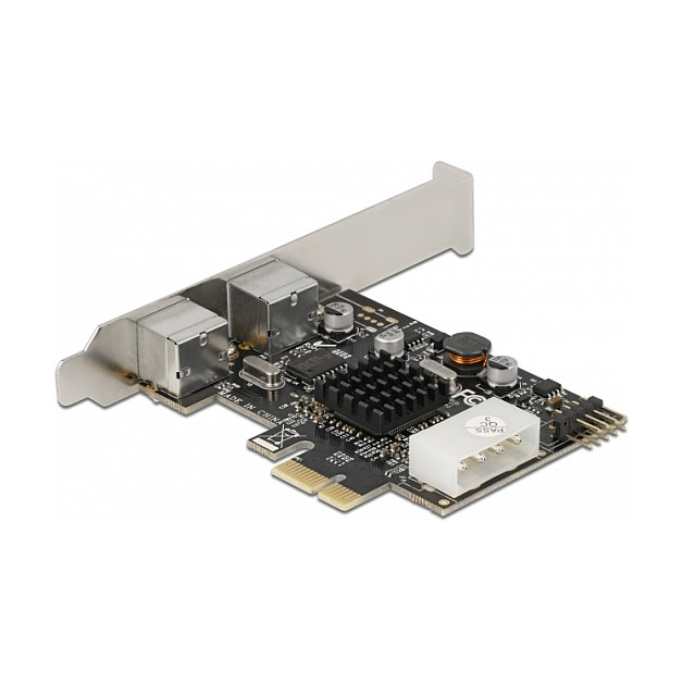 PCI Express x1 Karte zu 2 x PS/2 und USB Pfostenstecker - Low Profile Formfaktor