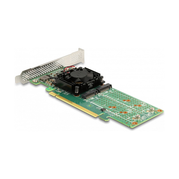PCI Express x16 Karte zu 4 x intern NVMe M.2 Key M - Low Profile Formfaktor