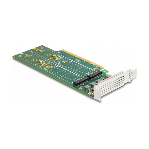 PCI Express 4.0 x16 Karte zu 4 x intern NVMe M.2 Key M 110 mm - Bifurcation - Low Profile Formfaktor