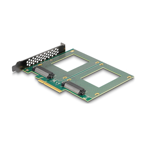 PCI Express 4.0 x8 Karte zu 2 x intern U.2 NVMe SFF-8639 - Bifurcation (LxB: 144 x 122 mm)