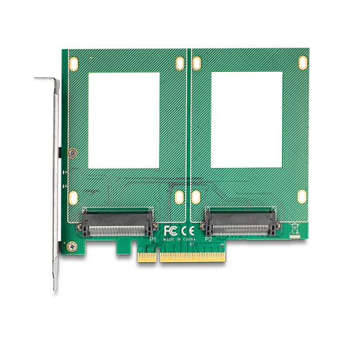PCI Express 4.0 x8 Karte zu 2 x intern U.2 NVMe SFF-8639 - Bifurcation (LxB: 144 x 122 mm)