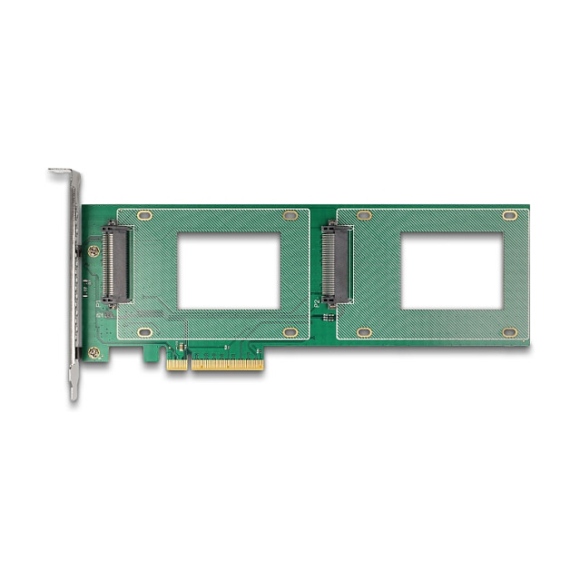PCI Express 4.0 x8 Karte zu 2 x intern U.2 NVMe SFF-8639 - Bifurcation (LxB: 236 x 87 mm)