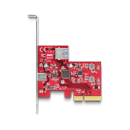 PCI Express x4 Karte zu 1 x extern USB 10 Gbps USB Type-C™ Buchse + 1 x intern USB 10 Gbps Typ-A Buchse - Low Profile Formfaktor