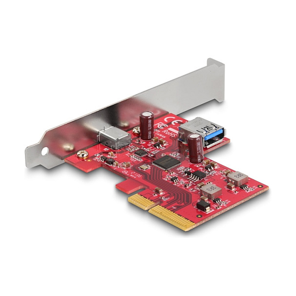 PCI Express x4 Karte zu 1 x extern USB 10 Gbps USB Type-C™ Buchse + 1 x intern USB 10 Gbps Typ-A Buchse - Low Profile Formfaktor
