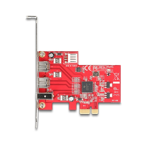 PCI Express x1 Karte zu 2 x extern FireWire B + 1 x extern FireWire A - Low Profile Formfaktor