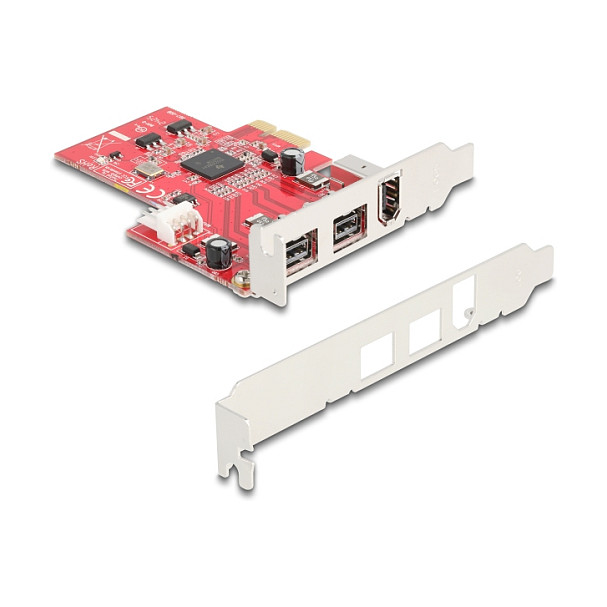PCI Express x1 Karte zu 2 x extern FireWire B + 1 x extern FireWire A - Low Profile Formfaktor
