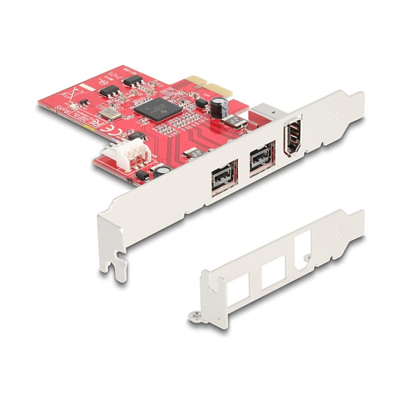 PCI Express x1 Karte zu 2 x extern FireWire B + 1 x extern FireWire A - Low Profile Formfaktor