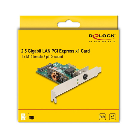 PCI Express x1 Netzwerkkarte 2,5 Gigabit LAN 1 x M12 mit PoE+ RTL