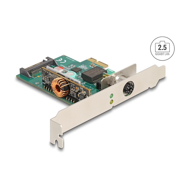PCI Express x1 Netzwerkkarte 2,5 Gigabit LAN 1 x M12 mit PoE+ RTL