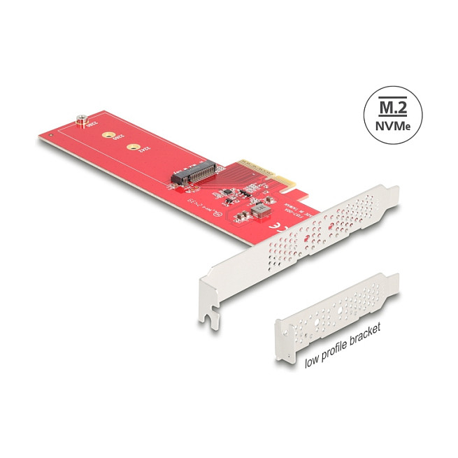 PCI Express 5.0 x4 Karte zu 1 x intern NVMe M.2 Key M - Low Profile Formfaktor