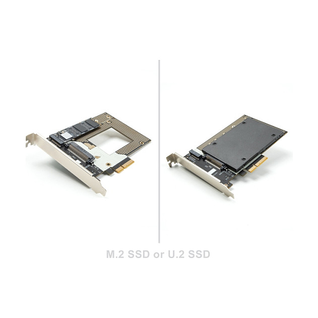 PCI Express 4.0 x4 Karte zu 1 x NVMe M.2 Key M 110 mm oder U.2 Slot