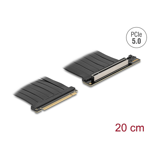 Riser Karte PCI Express 5.0 x16 Stecker zu x16 Slot mit Kabel 20 cm