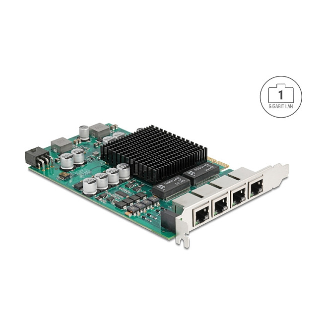 PCI Express x4 Netzwerkkarte Gigabit LAN 4 x RJ45 mit PoE+ i350