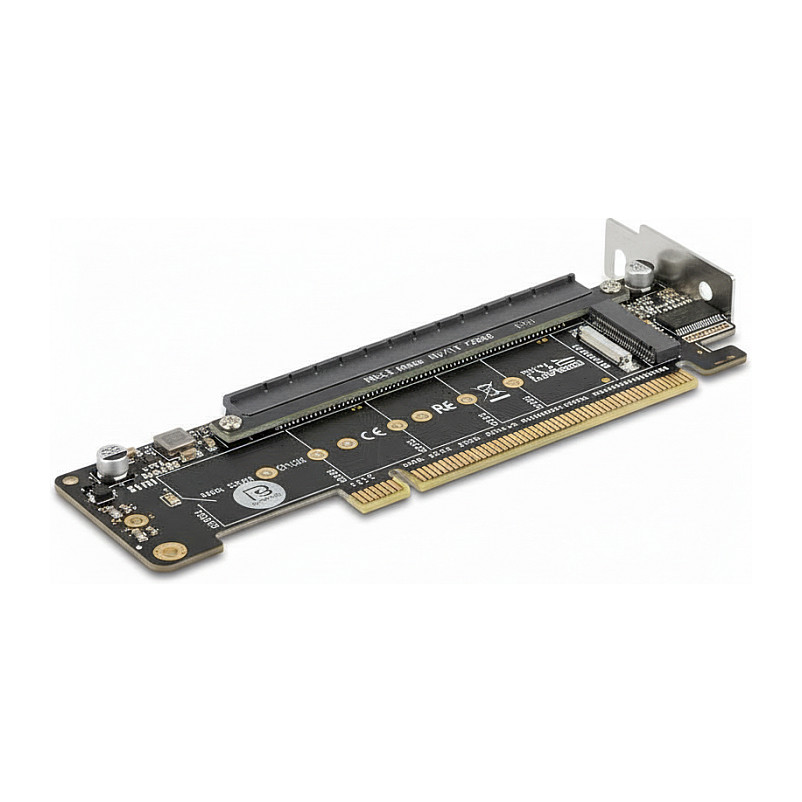 PCI Express 4.0 x16 Riser Karte mit 2 x M.2 Key M NVMe Slot – Bifurcation