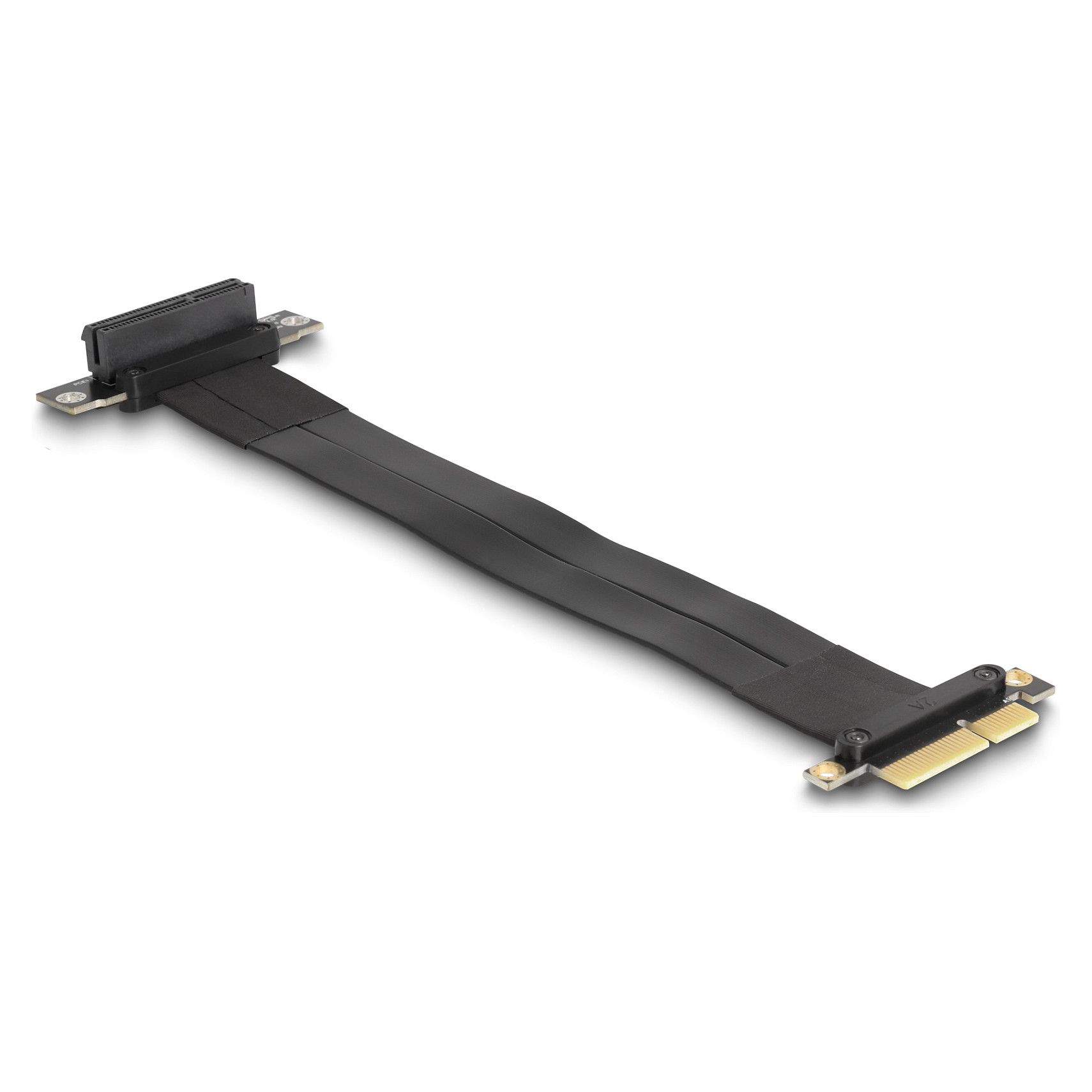 Riser Karte PCI Express x4 Stecker zu x4 Slot 90° gewinkelt mit Kabel 30 cm