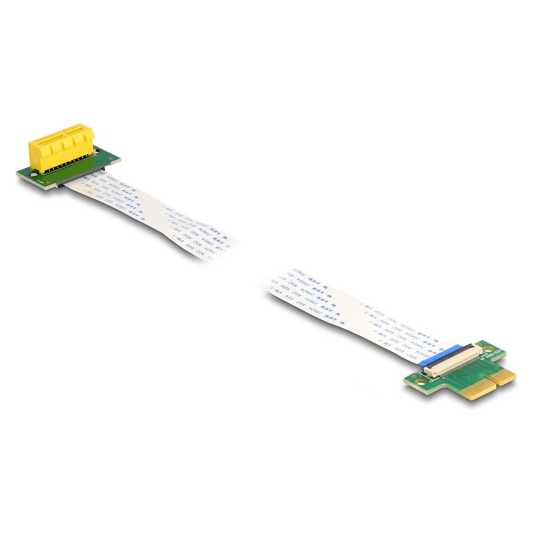Riser Karte PCI Express x1 Stecker zu x1 Slot 90° gewinkelt mit FPC Kabel 30 cm