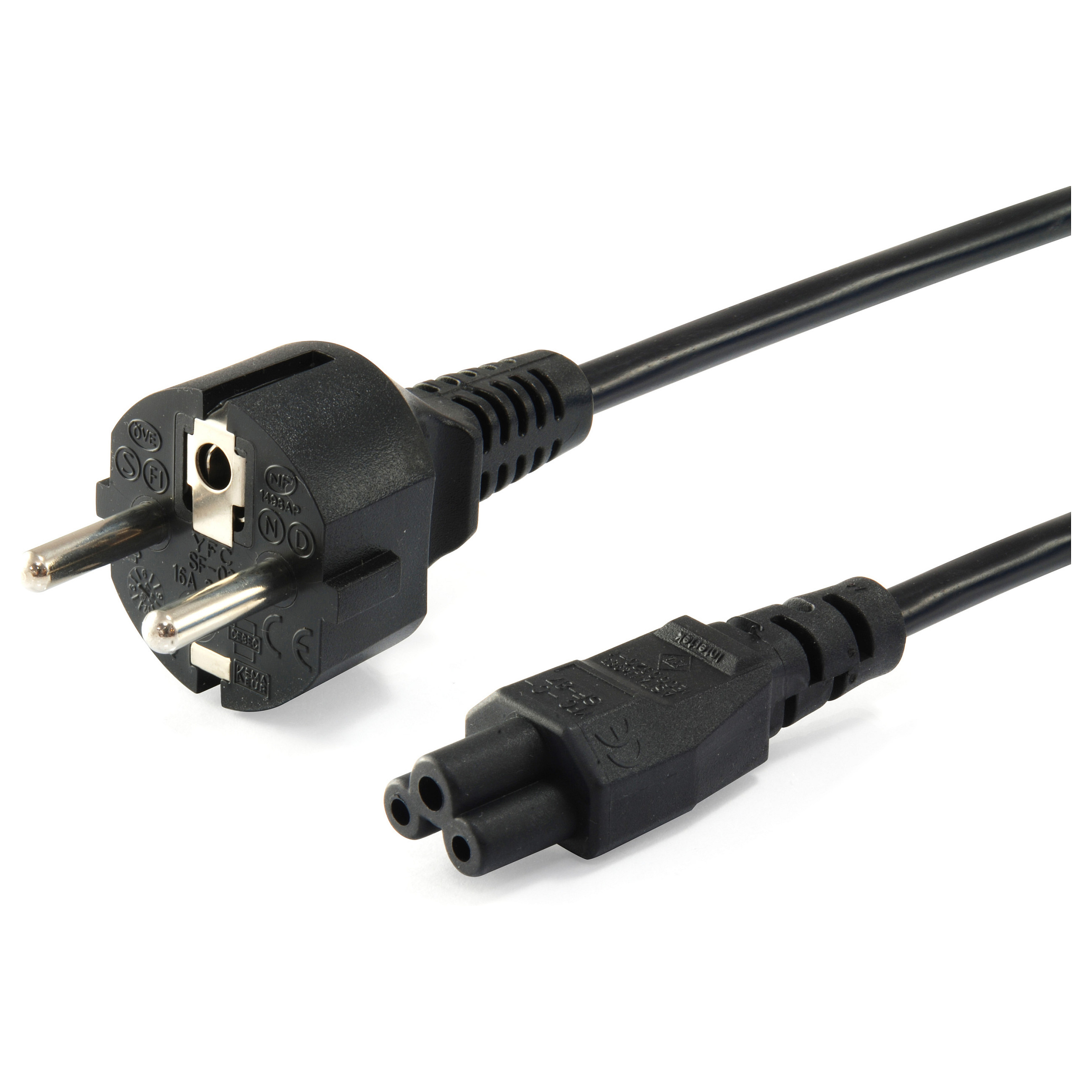 Equip Stromkabel CEE 7/7 ->C5 St/Bu schwarz 1.80m PVC Polybeutel