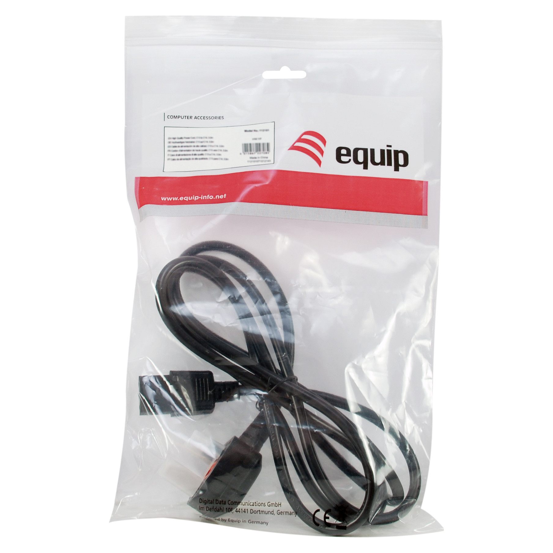 Equip Stromkabel UK-BS1363 ->C13 St/Bu schwarz 2.00m PVC Polybeutel