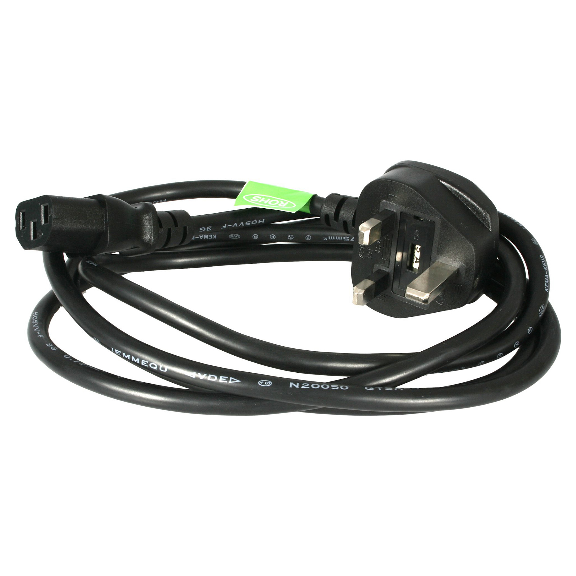 STARTECH.COM 6ft 1,8m UK Computer Power Cable 18AWG BS 1363 to C13 10A 250V Black Replacement AC Power Cord Kettle Lead / UK