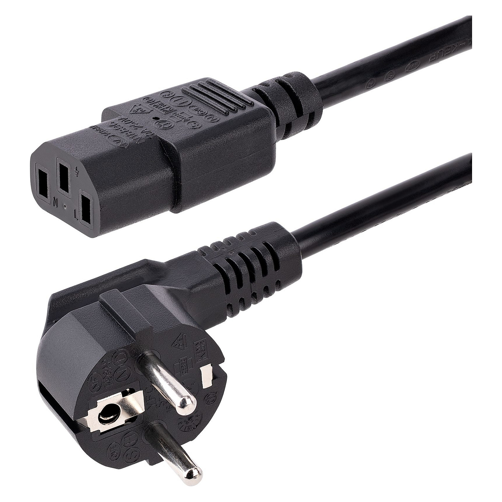 STARTECH.COM 3m 10ft Computer Power Cord 18AWG EU Schuko to C13 10A 250V Black Replacement AC PC Power Cord TV/Monitor Power Cable