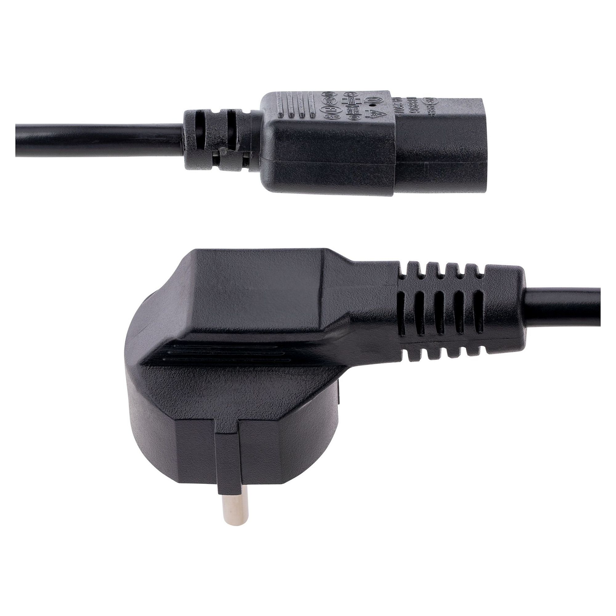 STARTECH.COM 3m 10ft Computer Power Cord 18AWG EU Schuko to C13 10A 250V Black Replacement AC PC Power Cord TV/Monitor Power Cable