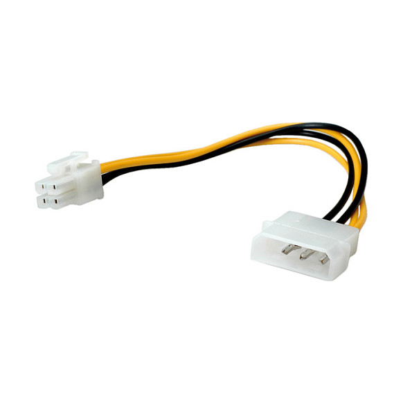 ROLINE Internes Power Kabel, 4pol. HDD / ATX12V-P4 4-polig Power, 0,15 m
