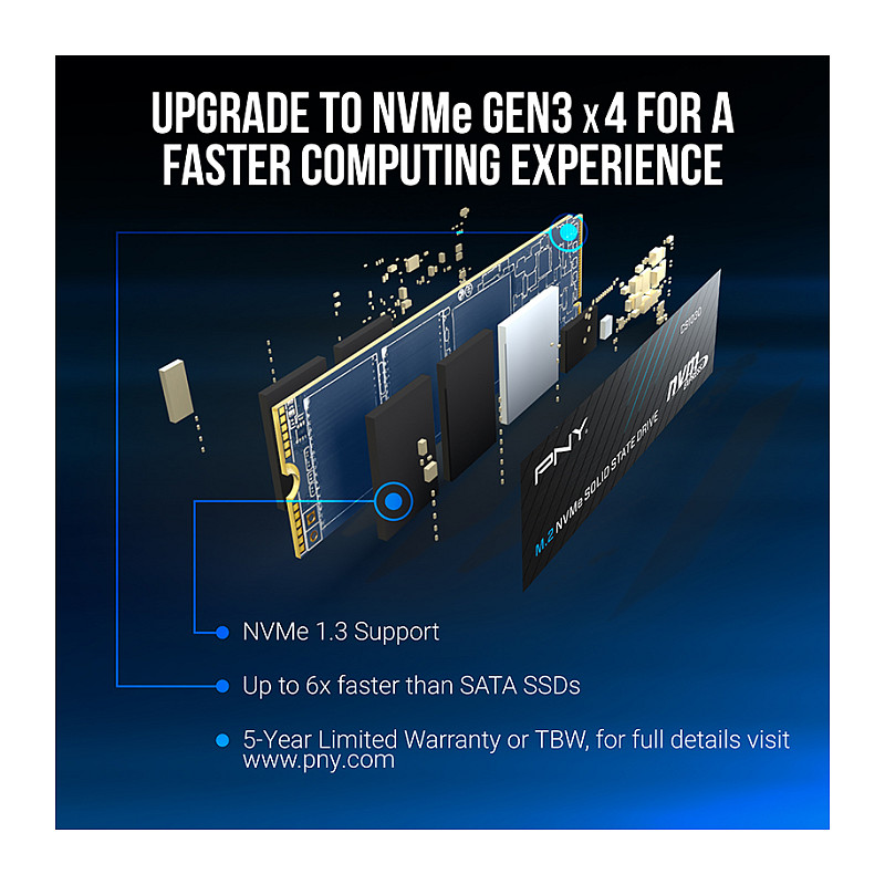 M.2 2TB PNY CS1030 M280CS1030-2TB-RB 0,132 DWPD 2280 PCIe 3.0 x4 (NVMe) SSD