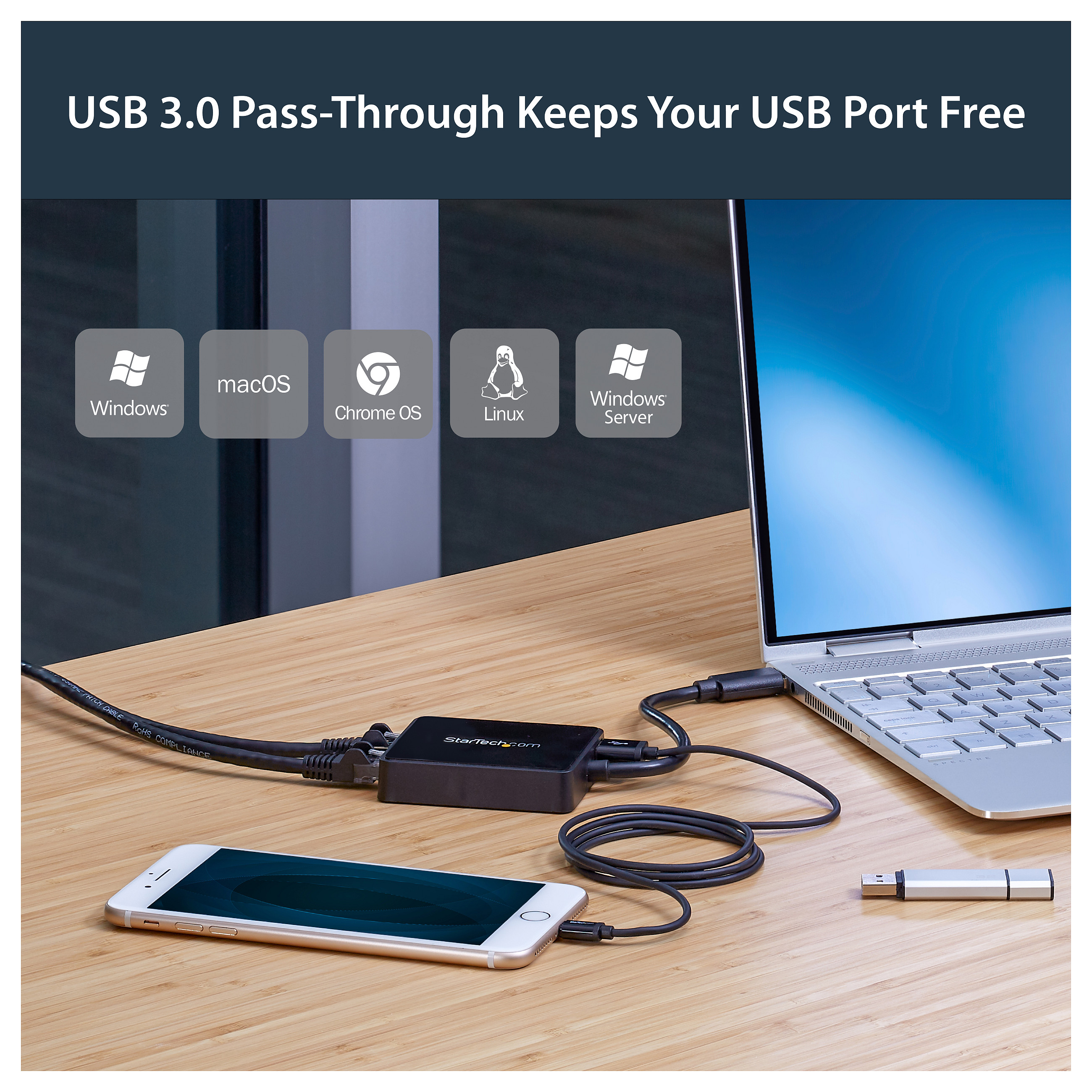 StarTech USB32000SPT USB 3.0 to Dual Gigabit LAN adapter with USB port